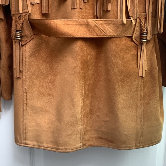 Women’s Tan Suede Fringe Jacket - Picture 7 of 8